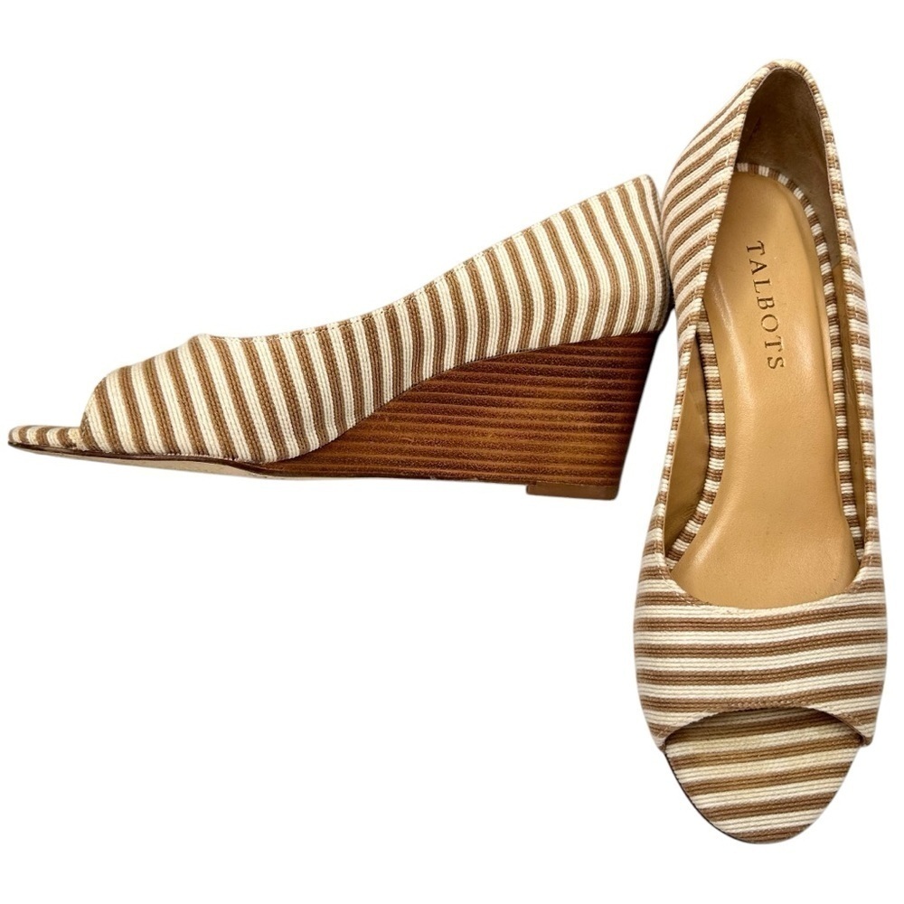 Talbots Royce Peep Toe Wedges Size 7M